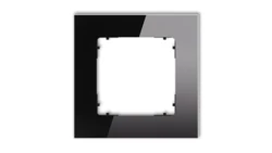 ICON Ramka uniwersalna pojedyncza kwadratowa - efekt szkła (ramka: czarna spód: czarny) 12-12-IRSK-1
