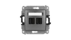 ICON Mechanizm gniazda podwójnego HDMI 2.0 grafitowy 11IHDMI-4