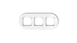 ICON Ramka uniwersalna potrójna okrągła - efekt szkła (ramka: biała spód: grafitowy mat) 0-28-IRSO-3