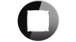 ICON Ramka uniwersalna pojedyncza okrągła - efekt szkła (ramka: czarna spód: grafitowy mat) 12-28-IRSO-1