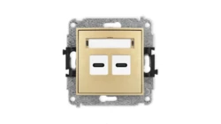 ICON Mechanizm ładowarki USB podwójnej 2xUSB C, 20W max. złoty 29ICUSB-7