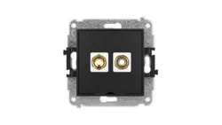 ICON Mechanizm gniazda głośnikowego poj., bez opisu (banan - czerwony i czarny, pozłacany, 4 mm2, skręcany) czarny mat 12IGGBO-4