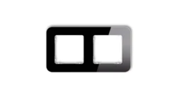 ICON Ramka uniwersalna podwójna zaokrąglona - efekt szkła (ramka: czarna spód: biały) 12-0-IRSZ-2