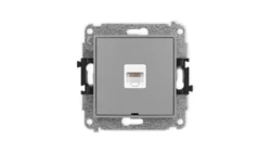 ICON Mechanizm gniazda komputerowego pojedynczego 1xRJ45, kat. 5e, 8-stykowy, bez pola opisowego szary mat 27IGKBO-1