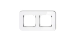 ICON Ramka uniwersalna podwójna zaokrąglona - efekt szkła (ramka: biała spód: grafitowy mat) 0-28-IRSZ-2