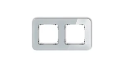 ICON Ramka uniwersalna podwójna zaokrąglona - efekt szkła (ramka: szara spód: czarny) 15-12-IRSZ-2