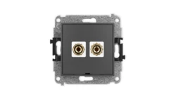 ICON Mechanizm gniazda głośnik. poj. bez opisu (banan czerwony i czarny, pozłacany, 4 mm2 do lutowania) grafitowy mat 28IGGBO-3