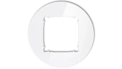 ICON Ramka uniwersalna pojedyncza okrągła - efekt szkła (ramka: biała spód: biały) 0-0-IRSO-1