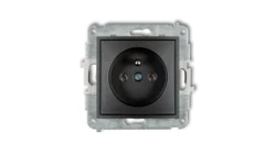 ICON Mechanizm gniazda pojedynczego z uziemieniem 2P+Z (bez przesłon torów prądowych) grafitowy 11IGP-1z