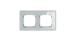 ICON Ramka uniwersalna podwójna kwadratowa - efekt szkła (ramka: szara spód: czarny) 15-12-IRSK-2