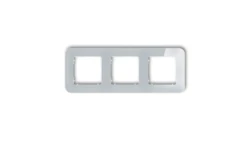 ICON Ramka uniwersalna potrójna zaokrąglona - efekt szkła (ramka: szara spód: biały) 15-0-IRSZ-3