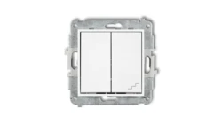 ICON Mechanizm łącznika jednobiegunowego ze schodowym (osobne zasilanie) biały mat 25IWP-10.2