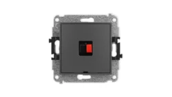 ICON Mechanizm gniazda głośnikowego pojedynczego, bez pola opisowego grafitowy mat 28IGGBO-1