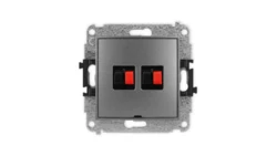 ICON Mechanizm gniazda głośnikowego podwójnego, bez pola opisowego grafitowy 11IGGBO-2
