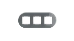 ICON Ramka uniwersalna potrójna okrągła - efekt szkła (ramka: grafitowa spód: czarny) 28-12-IRSO-3