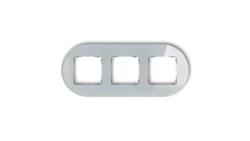 ICON Ramka uniwersalna potrójna okrągła - efekt szkła (ramka: szara spód: grafitowy mat) 15-28-IRSO-3