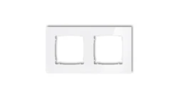 ICON Ramka uniwersalna podwójna kwadratowa - efekt szkła (ramka: biała spód: biały) 0-0-IRSK-2