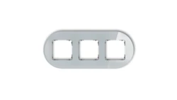 ICON Ramka uniwersalna potrójna okrągła - efekt szkła (ramka: szara spód: czarny) 15-12-IRSO-3