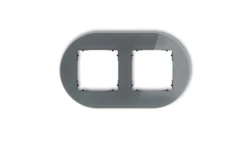 ICON Ramka uniwersalna podwójna okrągła - efekt szkła (ramka: grafitowa spód: czarny) 28-12-IRSO-2