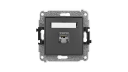 ICON Mechanizm gniazda komputerowego pojedynczego 1xRJ45, kat. 6, ekranowane, 8-stykowy grafitowy mat 28IGK-5