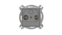 ICON Mechanizm gniazda abonenckiego RTV przelotowego 15dB szary mat 27IG15P