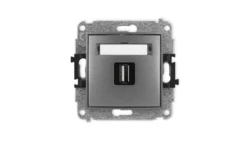ICON Mechanizm gniazda pojedynczego USB A-A 2.0 grafitowy 11IGUSB-1