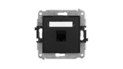 ICON Mechanizm gniazda komputerowego pojedynczego 1xRJ45, kat. 6, 8-stykowy czarny mat 12IGK-3