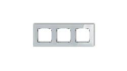 ICON Ramka uniwersalna potrójna kwadratowa - efekt szkła (ramka: szara spód: czarny) 15-12-IRSK-3