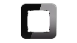 ICON Ramka uniwersalna pojedyncza zaokrąglona - efekt szkła (ramka: czarna spód: czarny) 12-12-IRSZ-1