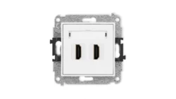 ICON Mechanizm gniazda podwójnego HDMI 2.0 biały mat 25IHDMI-4