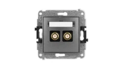 ICON Mechanizm gniazda antenowego podwójnego typu F (SAT) pozłacany grafitowy 11IGF-2.1