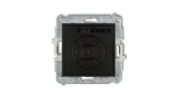 ICON Mechanizm elektronicznego sterownika roletowego (ster. lokalne i pilotem, ster. strefą, dod. przycisk) czarny mat 12ISR-3A