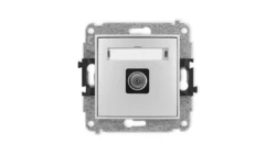 ICON Mechanizm gniazda antenowego pojedynczego TV srebrny metalik 7IGTV-1