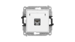 ICON Mechanizm gniazda komputerowego pojedynczego 1xRJ45, kat. 5e, ekranowane, 8-stykowy biały IGK-1e