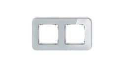 ICON Ramka uniwersalna podwójna zaokrąglona - efekt szkła (ramka: szara spód: grafitowy mat) 15-28-IRSZ-2