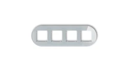 ICON Ramka uniwersalna poczwórna okrągła - efekt szkła (ramka: szara spód: biały) 15-0-IRSO-4