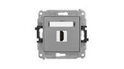 ICON Mechanizm gniazda pojedynczego HDMI 2.0 szary mat 27IHDMI-3