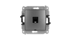 ICON Mechanizm gniazda komputerowego pojedynczego 1xRJ45, kat. 5e, 8-stykowy, bez pola opisowego grafitowy 11IGKBO-1