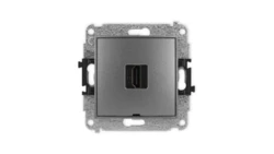 ICON Mechanizm gniazda pojedynczego HDMI 2.0, bez pola opisowego grafitowy 11IHDMIBO-3