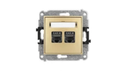 ICON Mechanizm gniazda komputerowego podwójnego 2xRJ45, kat. 8, ekranowane, 8-stykowy złoty 29IGK-12