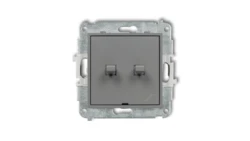 ICON Mechanizm łącznika jednobiegunowego ze schodowym (wspólne zasilanie) w stylu amerykańskim szary mat 27IWPUS-10.1