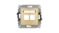 ICON Mechanizm gniazda multimedialnego podwójnego bez modułu (standard Keystone) złoty 29IGM-2P