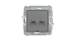 ICON Mechanizm łącznika podwójnego schodowego w stylu amerykańskim (dwa klawisze bez piktogramów) szary mat 27IWPUS-33.1