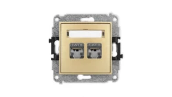 ICON Mechanizm gniazda komputerowego podwójnego 2xRJ45, kat. 6, ekranowane, 8-stykowy złoty 29IGK-6