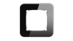 ICON Ramka uniwersalna pojedyncza zaokrąglona - efekt szkła (ramka: czarna spód: grafitowy mat) 12-28-IRSZ-1