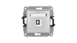ICON Mechanizm gniazda pojedynczego USB A-B 2.0 srebrny metalik 7IGUSB-3