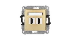 ICON Mechanizm gniazda podwójnego HDMI 2.0 złoty 29IHDMI-4