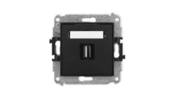 ICON Mechanizm gniazda pojedynczego USB A-A 2.0 czarny mat 12IGUSB-1