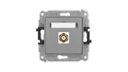 ICON Mechanizm gniazda antenowego pojedynczego typu F (SAT) pozłacany szary mat 27IGF-1.1