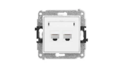 ICON Mechanizm gniazda komputerowego podwójnego 2xRJ45, kat. 6A, 8-stykowy biały mat 25IGK-8